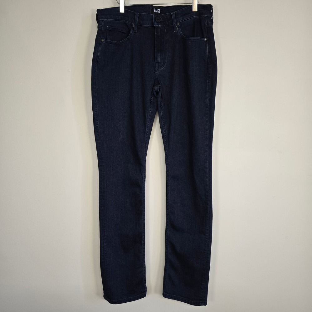 Paige Federal Jeans Men 31x33 Dark Indigo Slim Straight Transcend Minimalist